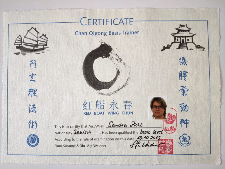 Übungsleiter Chan Qi Gong Zertifikat groß